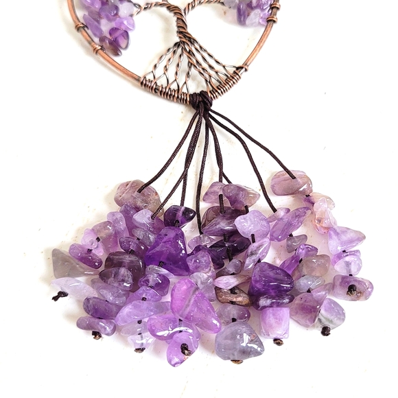 Amethyst Tree of  Life Heart Purse Charm Decorative Trinket NWT - Picture 3 of 4